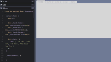 A react tabs built with modern frontend techniques for responsive and reusable UI.