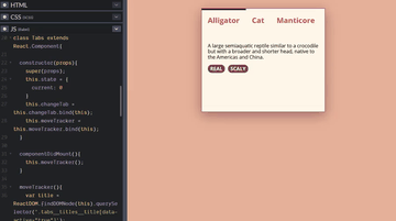A animated react tabs built with modern frontend techniques for responsive and reusable UI.