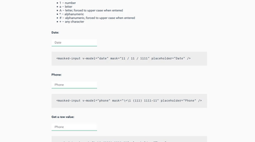 A vue masked input built with modern frontend techniques for responsive and reusable UI.