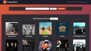 A bruga music built with modern frontend techniques for responsive and reusable UI.