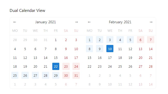 A a lightweight and feature-rich calendar component for react built with modern frontend techniques for responsive and reusable UI.