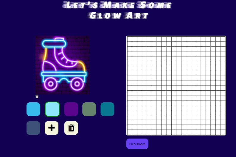 A a beautiful glow art app built using react built with modern frontend techniques for responsive and reusable UI.