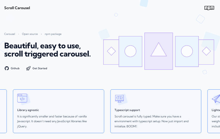 A a beautiful scroll triggered carousel with react built with modern frontend techniques for responsive and reusable UI.