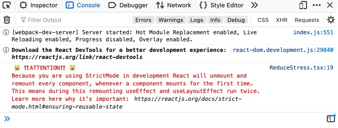 A a package informs you when react.strictmode is active and react will unmount and remount every component built with modern frontend techniques for responsive and reusable UI.