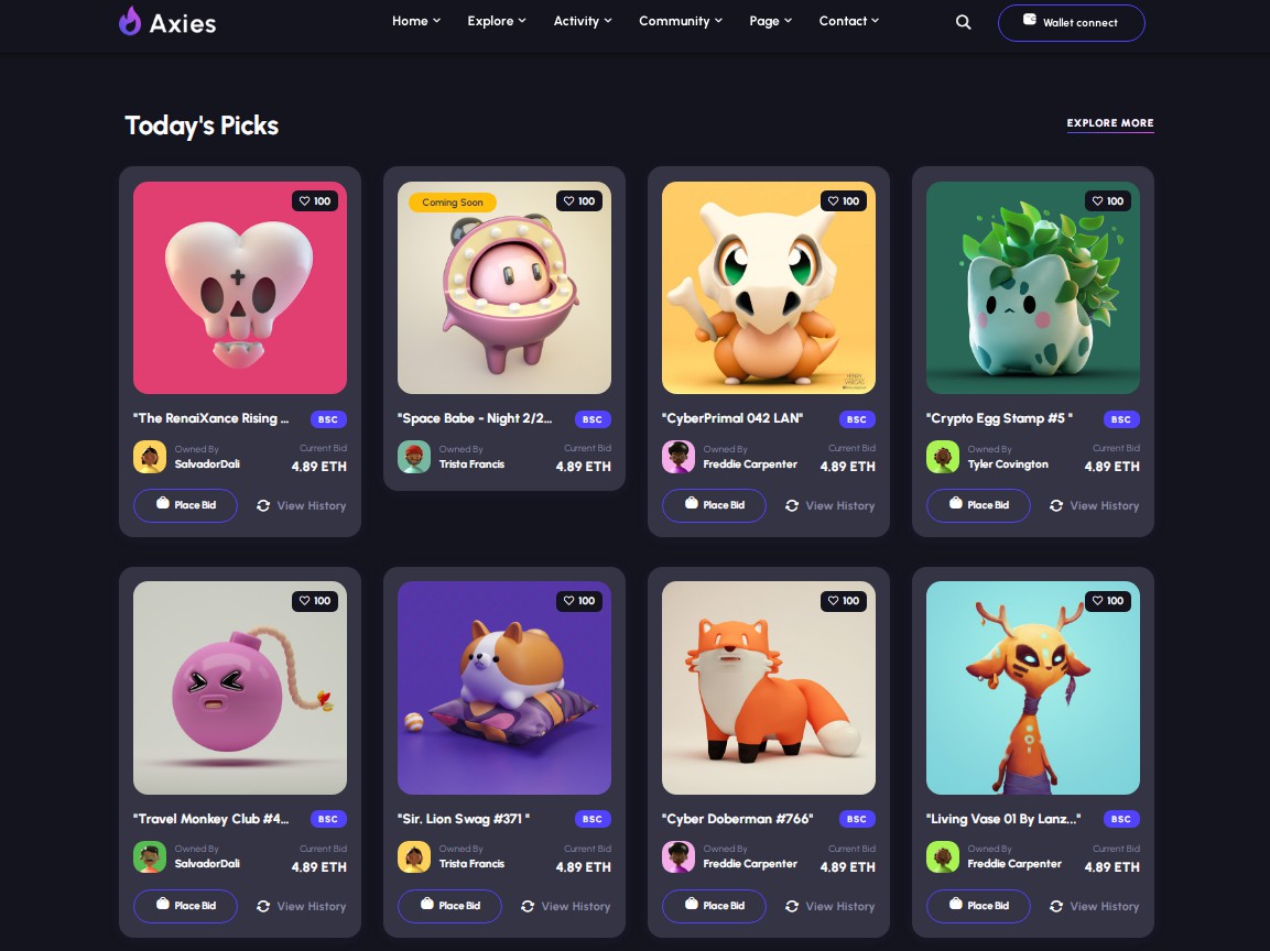 A 16 best nft marketplace react templates built with modern frontend techniques for responsive and reusable UI.