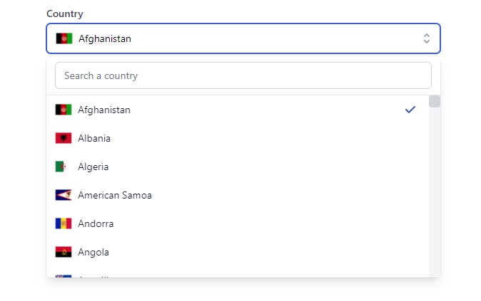 A a pretty cool country selector using tailwindcss and framer motion built with modern frontend techniques for responsive and reusable UI.
