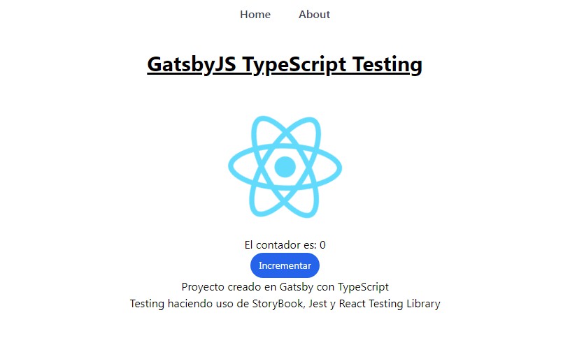 A a project with react gatsbyjs and typescript with testing using atomic design built with modern frontend techniques for responsive and reusable UI.