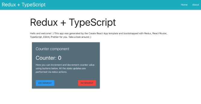 A a quick start redux + typescript create react app template built with modern frontend techniques for responsive and reusable UI.
