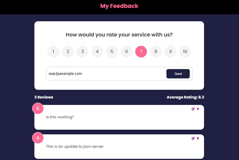 A a rate services and feedback app built with react built with modern frontend techniques for responsive and reusable UI.