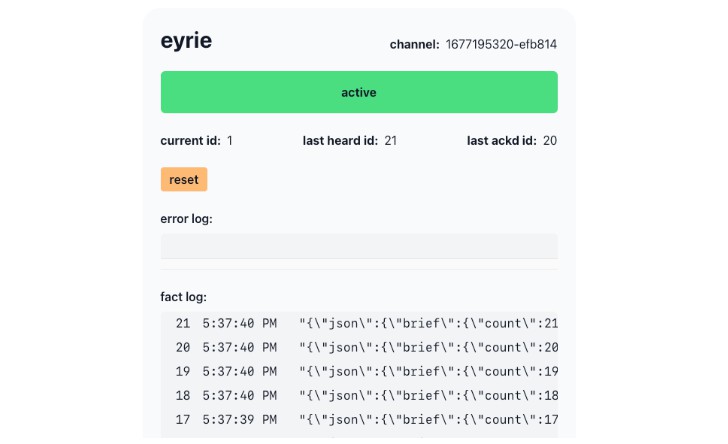 A a react app for testing the validity of %eyre and our %eyre client built with modern frontend techniques for responsive and reusable UI.
