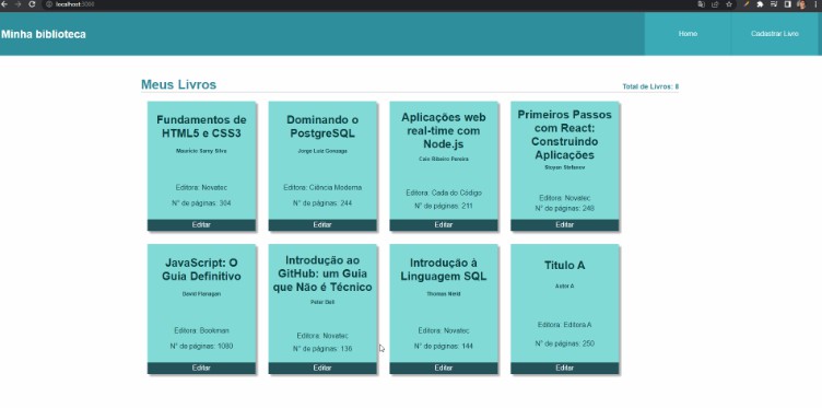 A a react app to control actions for registering, editing and deleting books built with modern frontend techniques for responsive and reusable UI.