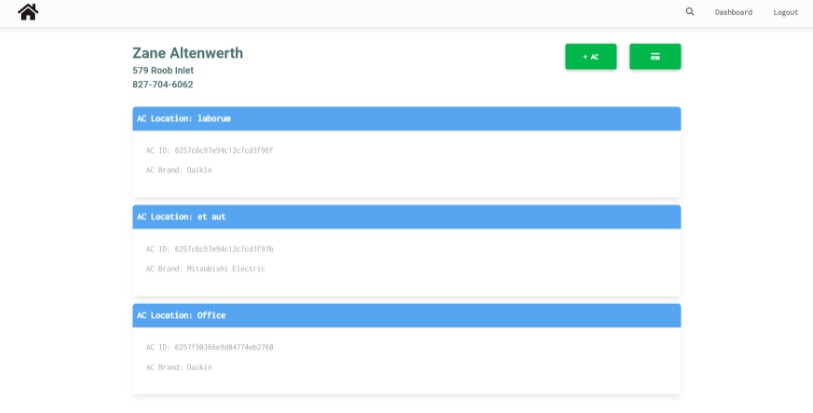 A a react application for use in recording the details and maintenance history built with modern frontend techniques for responsive and reusable UI.