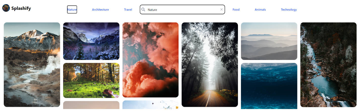 A a react application that allows users to browse high-resolution images using the unsplash api built with modern frontend techniques for responsive and reusable UI.