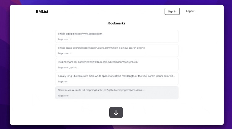A a bookmarks list app built with react built with modern frontend techniques for responsive and reusable UI.