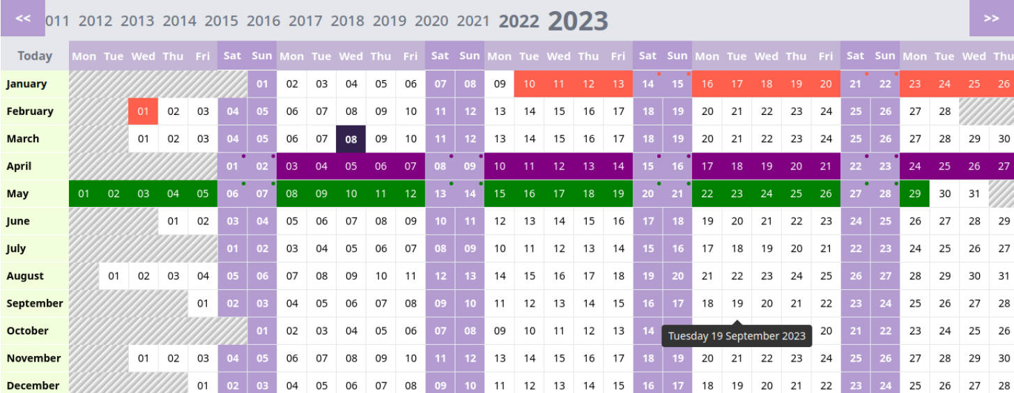 A a react component that empowers you to create a customizable year calendar with events built with modern frontend techniques for responsive and reusable UI.