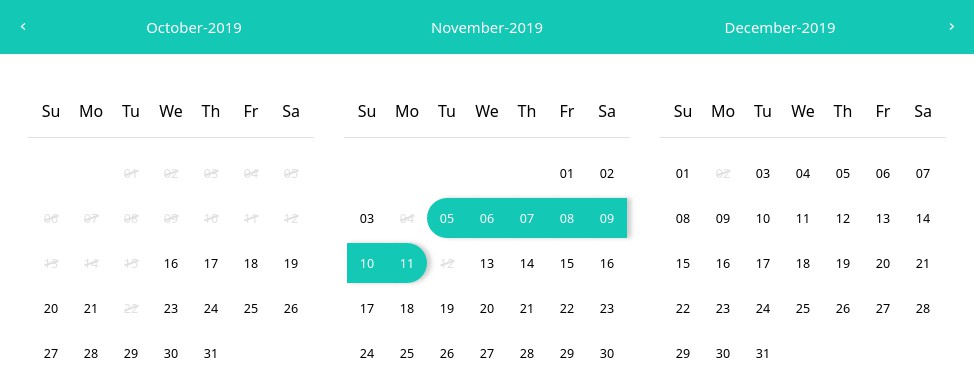 A a react date/range picker for tripema built with modern frontend techniques for responsive and reusable UI.