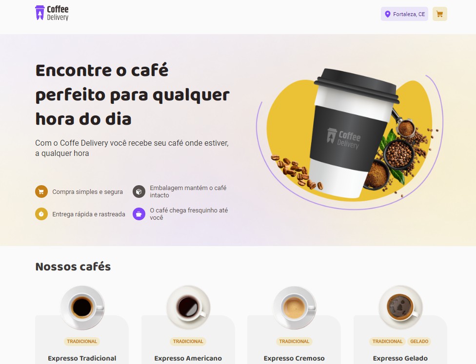 A a react e-commerce website that you can buy differents types of coffees built with modern frontend techniques for responsive and reusable UI.