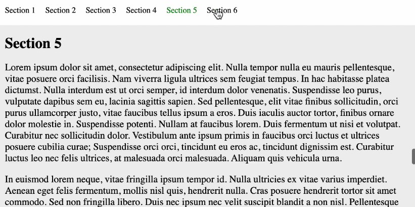 A a react hook to build an active scrolling menu navigation built with modern frontend techniques for responsive and reusable UI.
