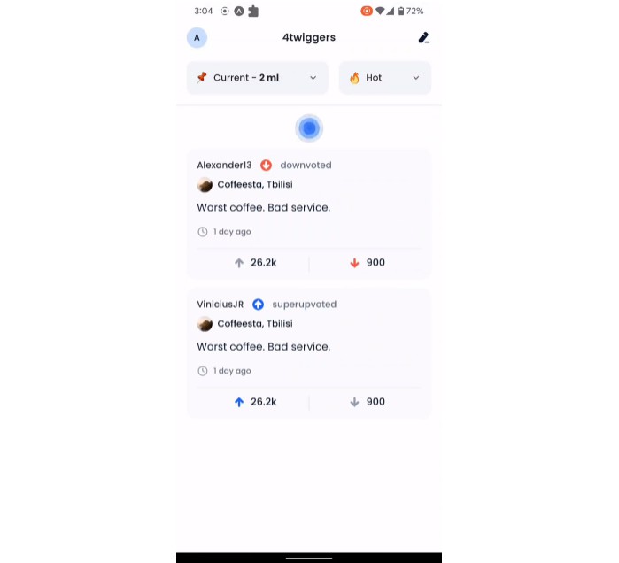 A a react native custom pull to refresh component built with modern frontend techniques for responsive and reusable UI.