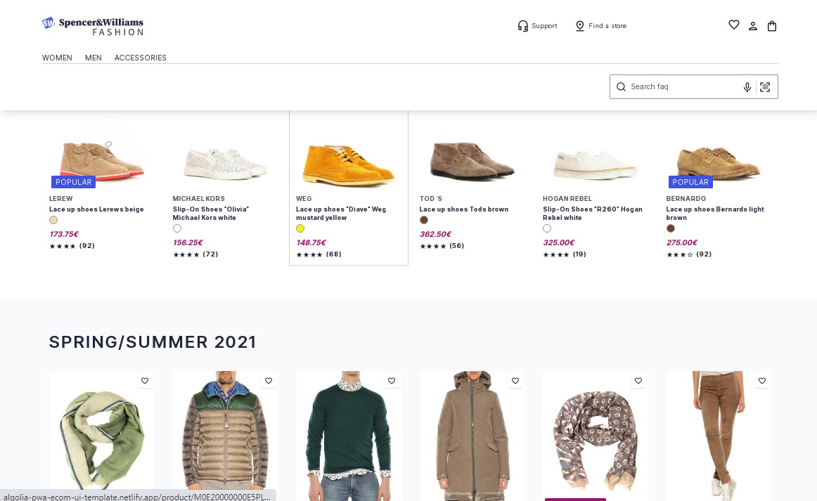 A a react/next.js based template for an ecommerce application built with modern frontend techniques for responsive and reusable UI.
