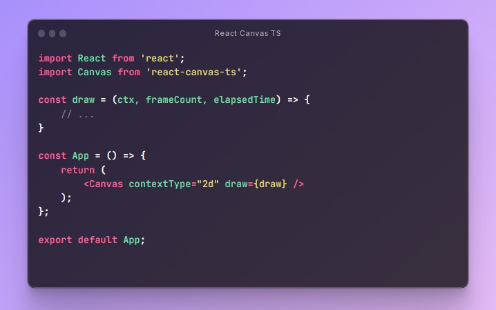 A a react typescript custom hook and canvas-wrapping component providing an interface to render 2d/3d scenes built with modern frontend techniques for responsive and reusable UI.
