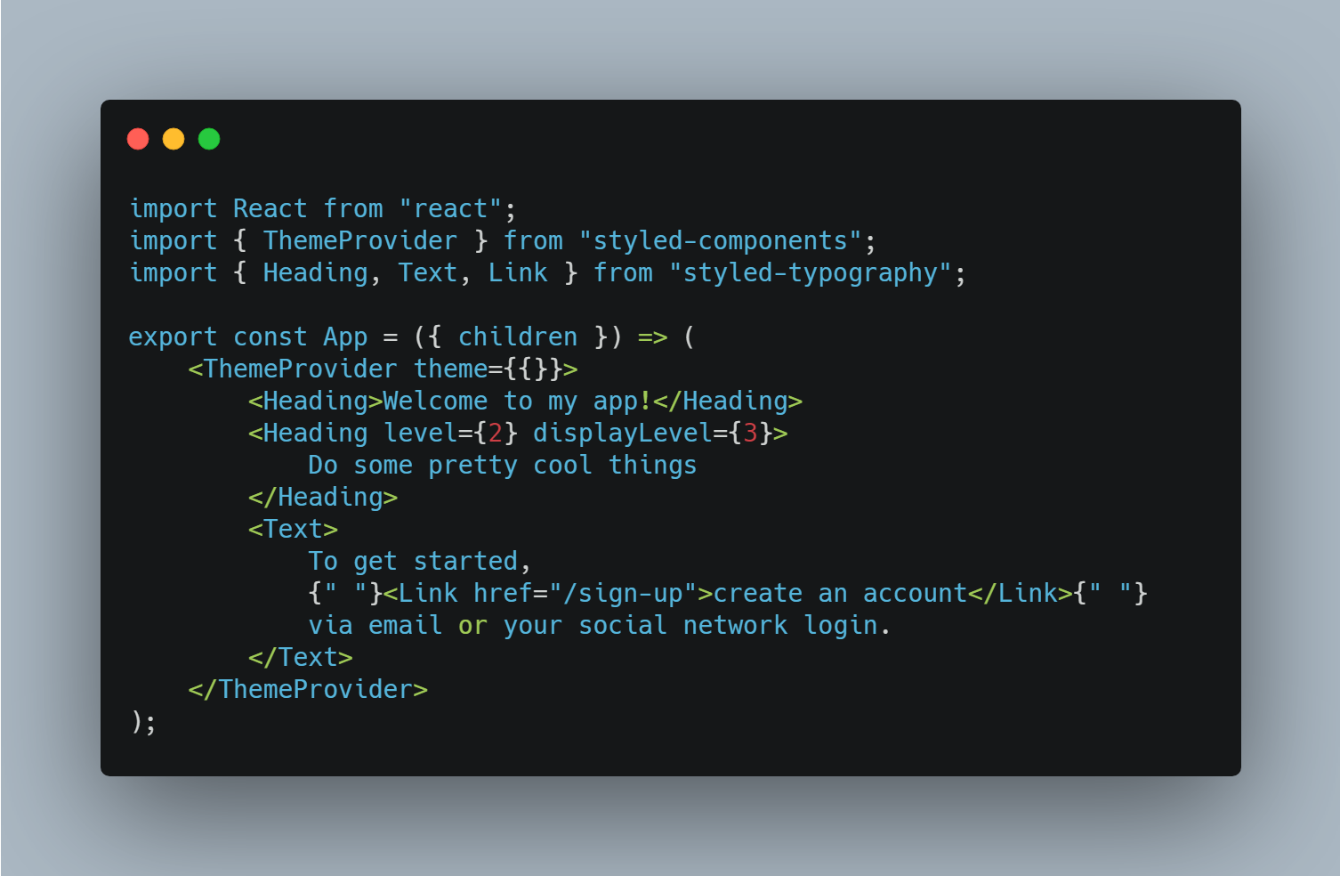 A a react typography components with styled-components built with modern frontend techniques for responsive and reusable UI.