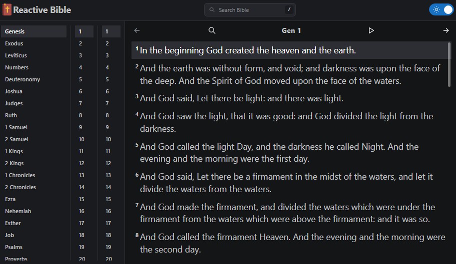 A a reactive bible app developed with reactjs, mantine and howler built with modern frontend techniques for responsive and reusable UI.