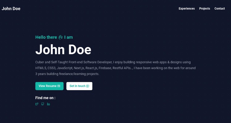 A a responsive and open source portfolio for software developers (next.js & tailwind css version) built with modern frontend techniques for responsive and reusable UI.
