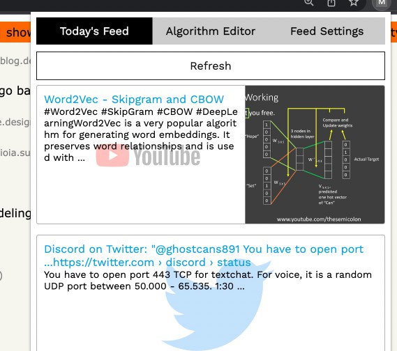 A a self hosted recommendation feed generated from your browsing habits built with modern frontend techniques for responsive and reusable UI.