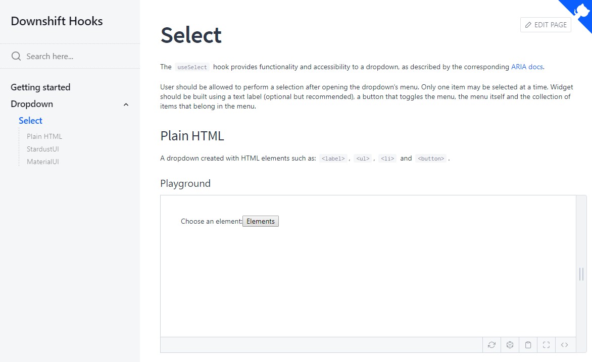 A a set of hooks to build wai-aria compliant react dropdown components built with modern frontend techniques for responsive and reusable UI.