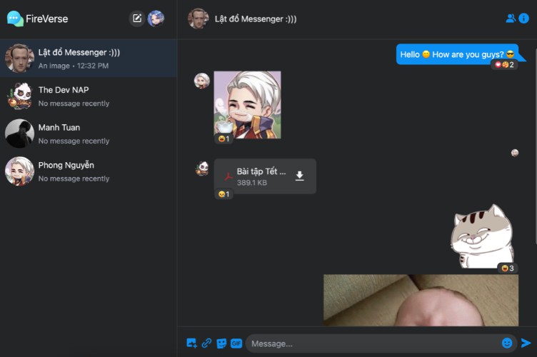 A a chat app made with react, typescript, firebase, tailwind css built with modern frontend techniques for responsive and reusable UI.