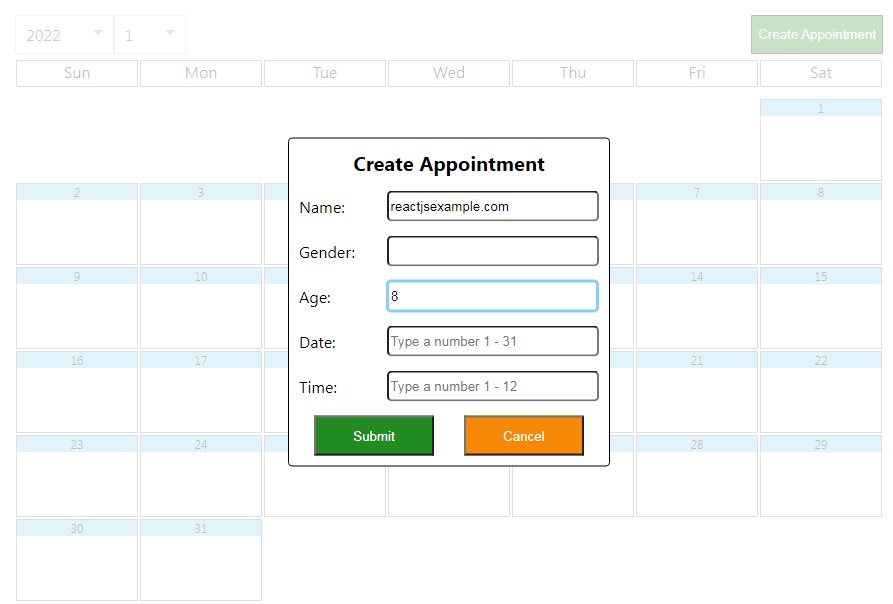 A a simple calendar app built using react.js built with modern frontend techniques for responsive and reusable UI.