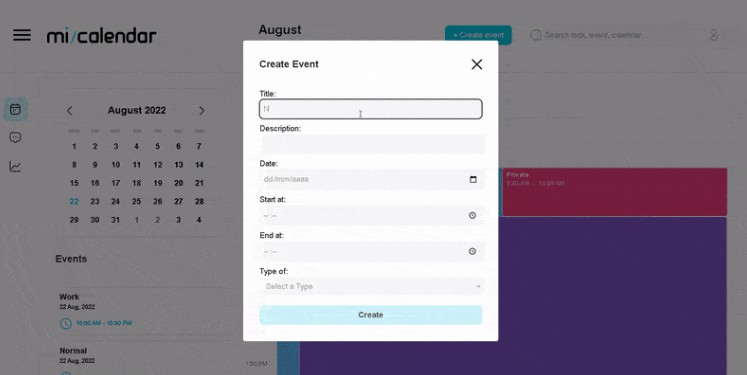 A a simple calendar with nextjs and data manipulated in local storage built with modern frontend techniques for responsive and reusable UI.