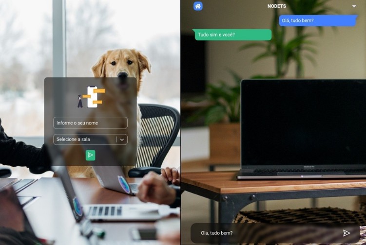 A a chat with reactts and nodets, using socket.io built with modern frontend techniques for responsive and reusable UI.