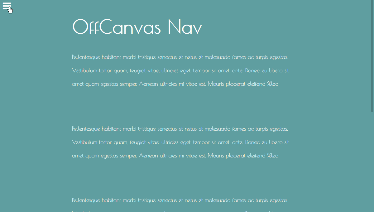 A off canvas nav built with modern frontend techniques for responsive and reusable UI.
