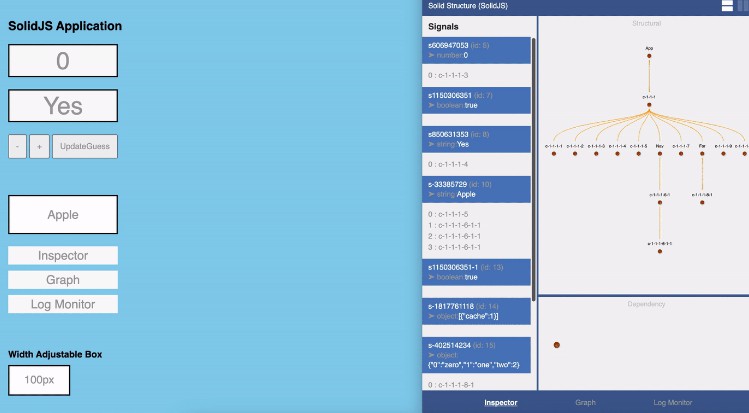 A a chrome extension devtool for solidjs application built with modern frontend techniques for responsive and reusable UI.