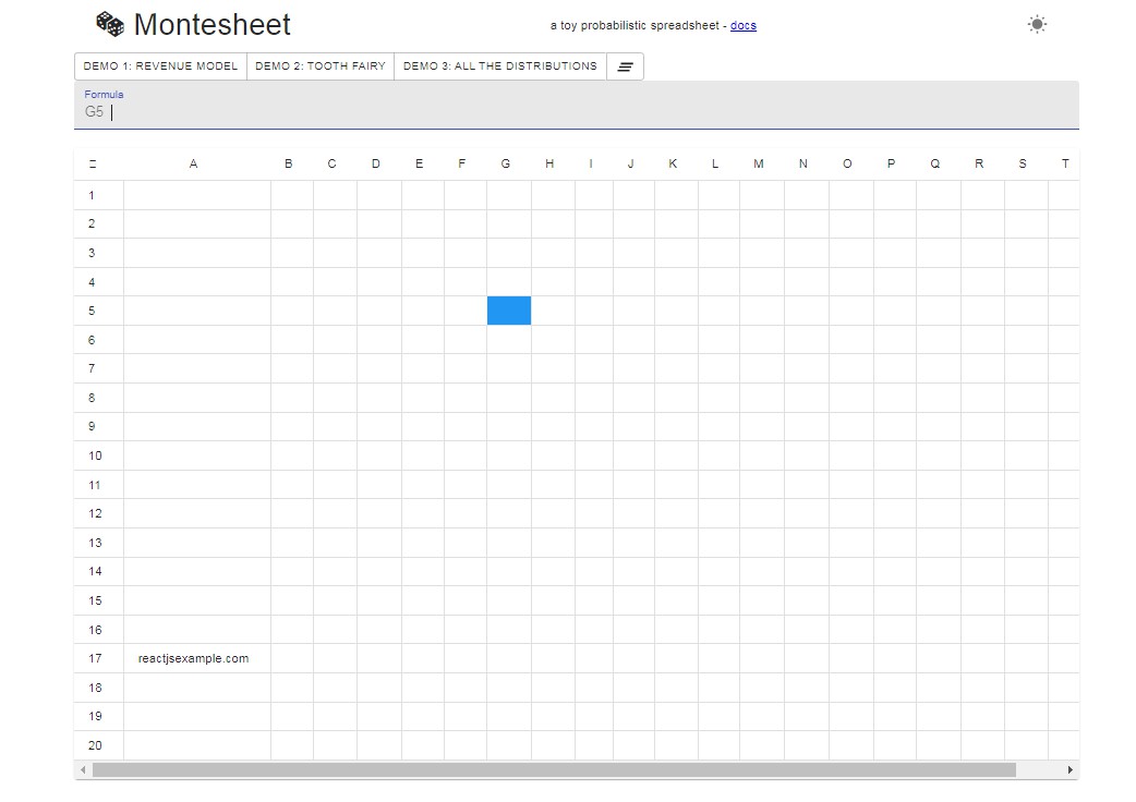 A a simple proof-of-concept probabilistic spreadsheet in react with material-ui built with modern frontend techniques for responsive and reusable UI.
