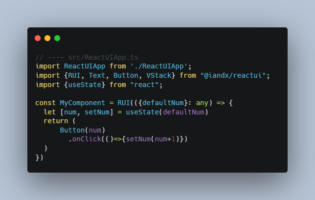 A a simple react add-on for you to write react like swiftui built with modern frontend techniques for responsive and reusable UI.