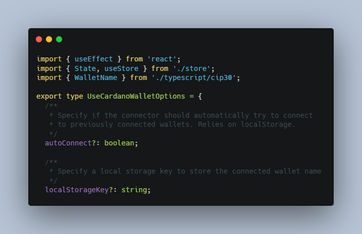 A a simple react hook to connect your application to cardano wallets built with modern frontend techniques for responsive and reusable UI.