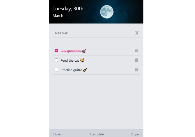 A a simple to-do list application made with react built with modern frontend techniques for responsive and reusable UI.