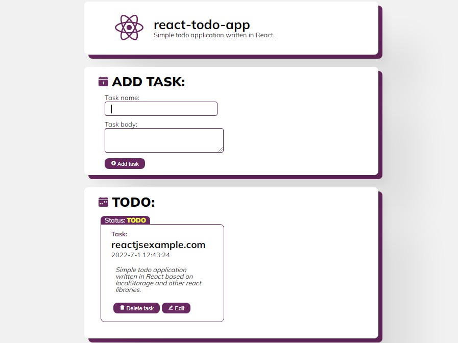 A a simple todo application written in react built with modern frontend techniques for responsive and reusable UI.