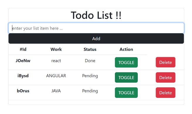 A a simple todo-list application using react library built with modern frontend techniques for responsive and reusable UI.