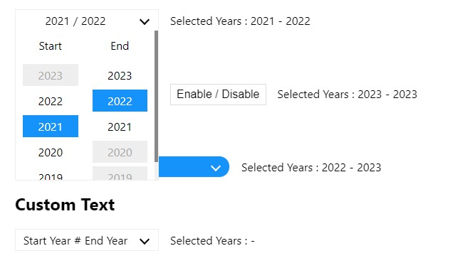 A a simple year range picker component for react built with modern frontend techniques for responsive and reusable UI.
