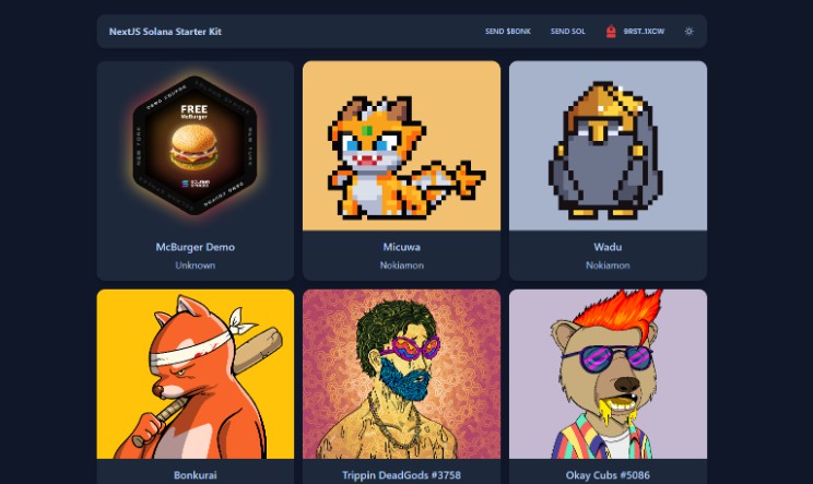 A a solana dapp with nextjs and typescript built with modern frontend techniques for responsive and reusable UI.