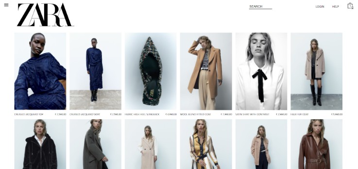 A a clone of zara.com built with react built with modern frontend techniques for responsive and reusable UI.