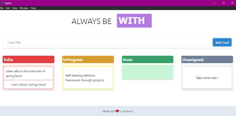 A a tasks and kanban application built with electron, react, and dnd-kit built with modern frontend techniques for responsive and reusable UI.