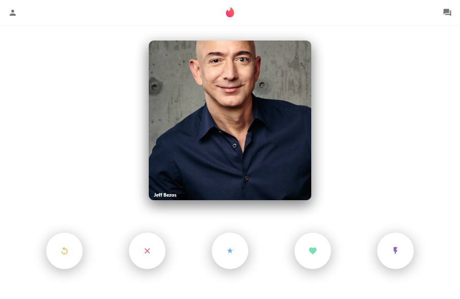 A a tinder clone app built with react built with modern frontend techniques for responsive and reusable UI.