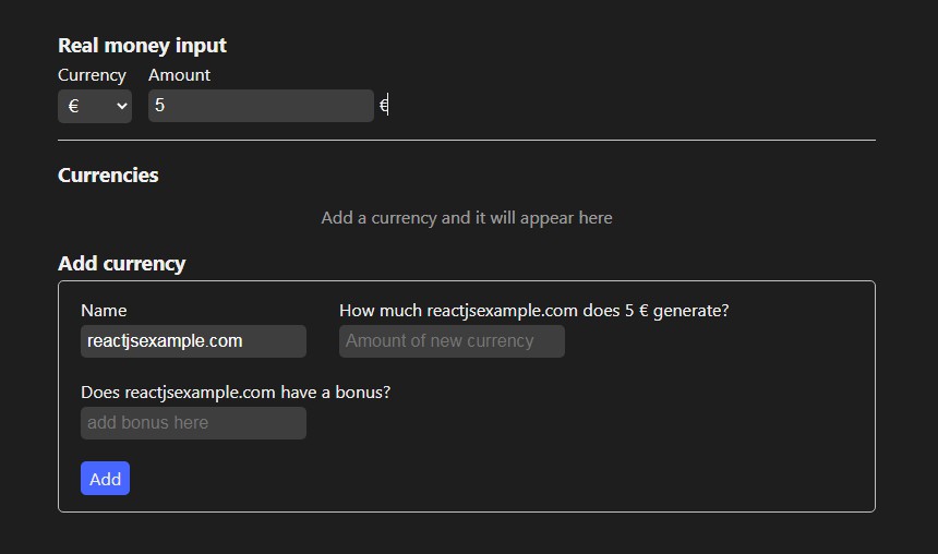 A a tool which reverses in game currencies into real money built using react built with modern frontend techniques for responsive and reusable UI.