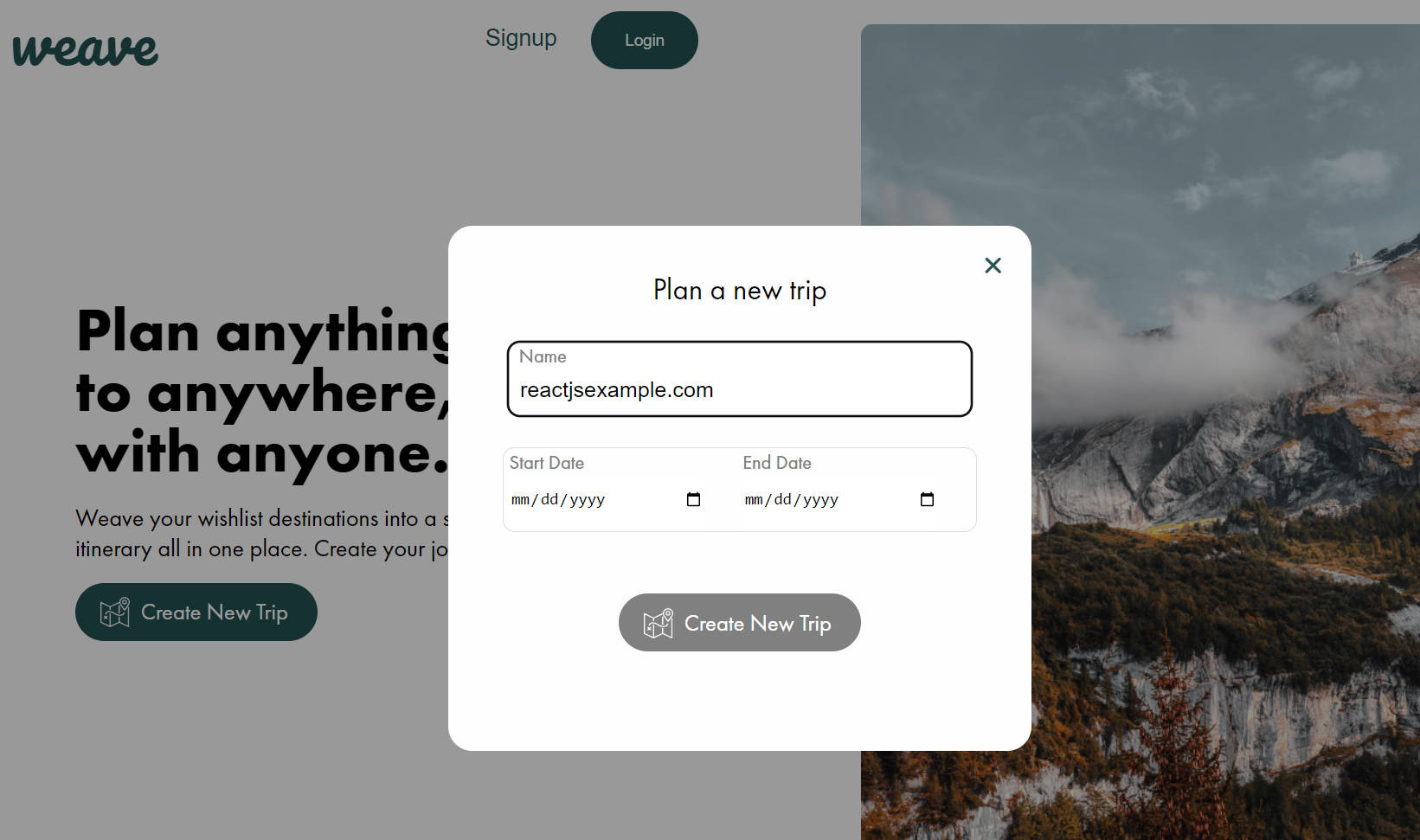 A a travel planning tool for friends and solo adventurers to plan their next journey built with modern frontend techniques for responsive and reusable UI.