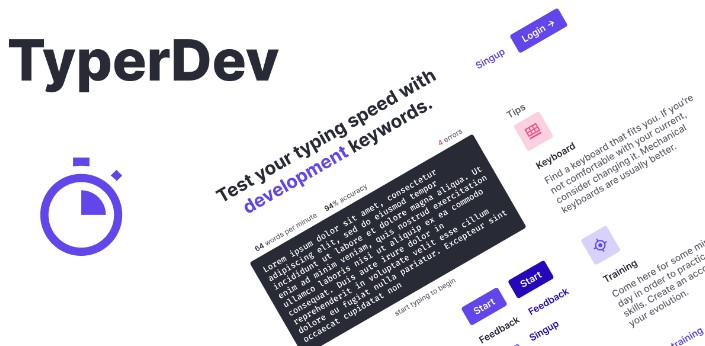 A a typing speed app for developers built with modern frontend techniques for responsive and reusable UI.